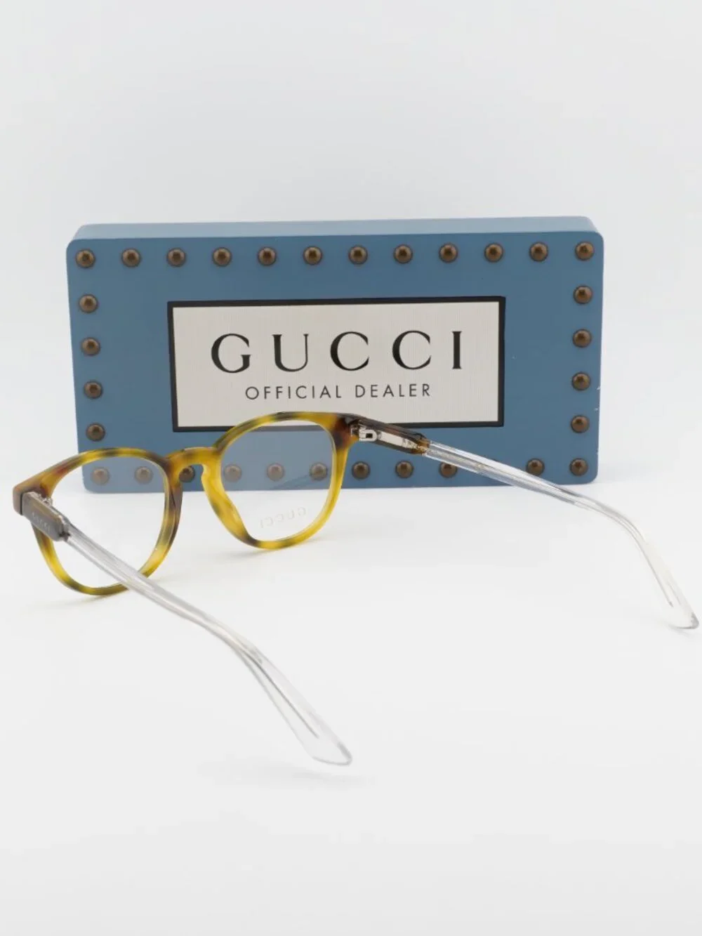 Gucci GG0491O 003 Round Eyeglasses 49mm - Havana / Transparent